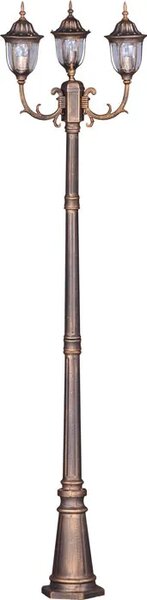 Czarno-złota klasyczna latarnia ogrodowa - 3X S318 K0-D07