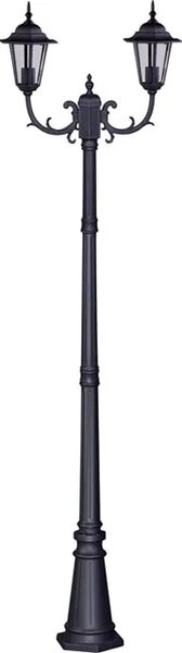 Czarna podwójna stojąca lampa ogrodowa wysoka - S326 B1-D68