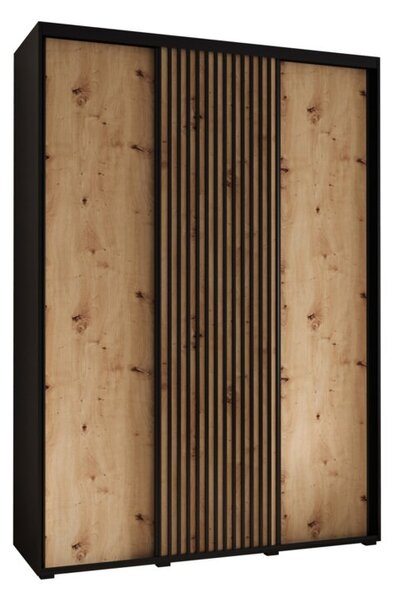 Szafa przesuwna wysoka Lanko 1 180, gł. 45 cm czarny + artisan + czarny