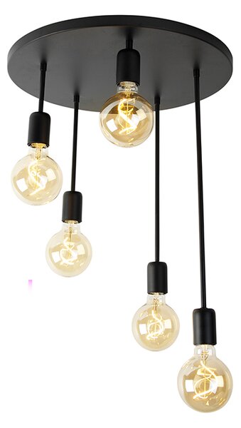 Moderne plafondlamp zwart 5-lichts - Facil Oswietlenie wewnetrzne