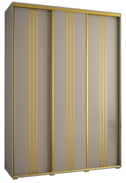 Szafa przesuwna wysoka Dakota 6 180, gł. 60 cm kaszmir + kaszmir + złoty