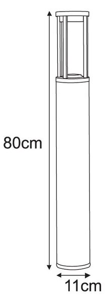 Czarna stojąca lampa zewnętrzna LED słupek - 3S S339 M9-T66