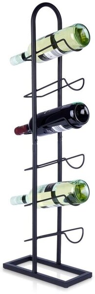 Stojak na wino metalowy czarny 6 butelek 27x13x84,5 cm