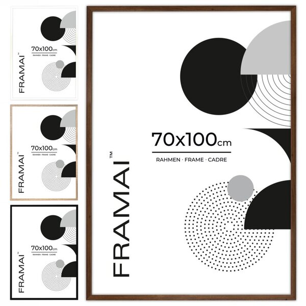 Brązowa ramka na zdjęcia w rozmiarze 70x100 cm FRAMAI®