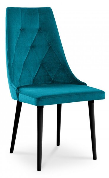 Nowoczesne krzesło tapicerowane CARO VELVET turkus / KR13