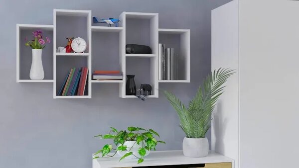 Biały wiszący regał ścienny W6-B13