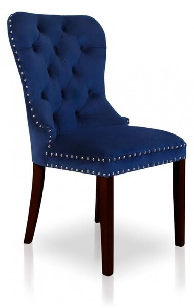 Krzesło MADAME II niebieski/ noga orzech