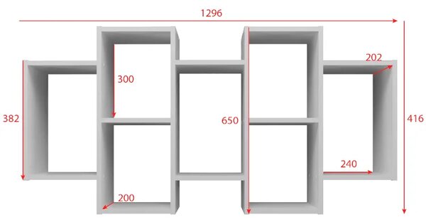 Biały wiszący regał ścienny W6-B13