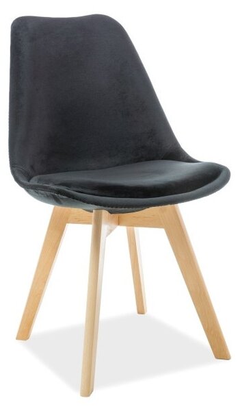 Krzesło dior velvet buk/czarny tap.105