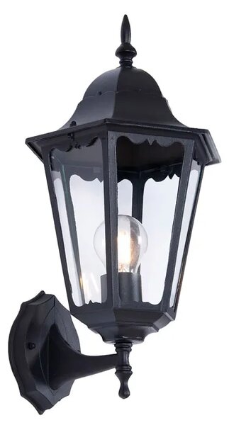 Czarna klasyczna lampa ścienna na dom - S355-Tirma