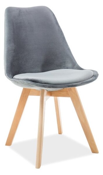 Krzesło dior velvet buk/szary tap.72