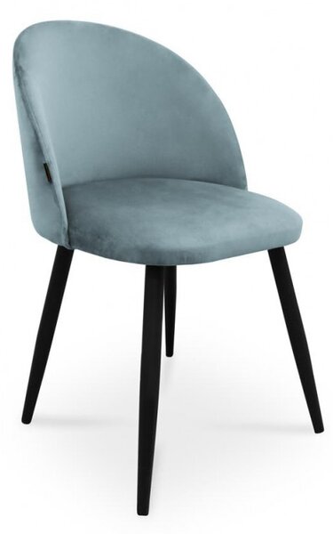 Krzesło SONG / srebrno-niebieski / noga czarna / BL06