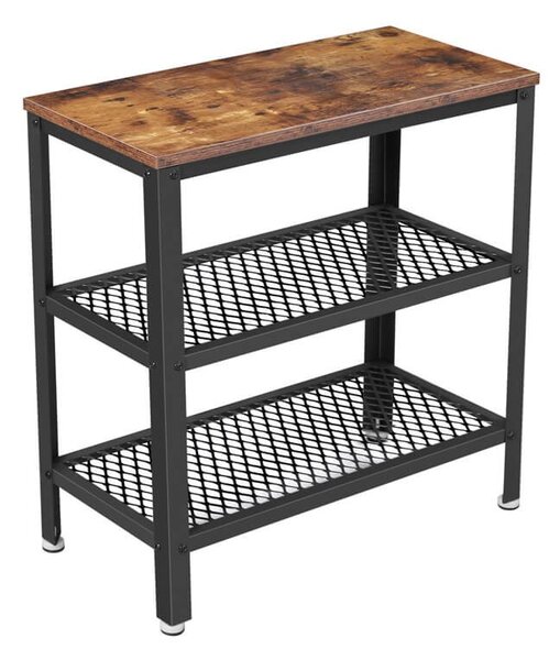 Wysoki stolik w stylu industrialnym z półkami / Rustic brown