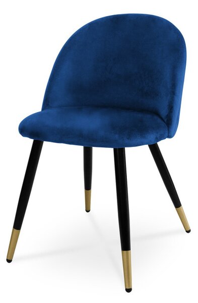 Wygodne krzesło tapicerowane SOLO - granatowy / noga czarno-złota