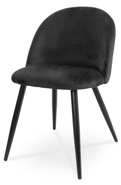 Krzesło tapicerowane SOLO w nowoczesnym stylu - czarny / noga czarna