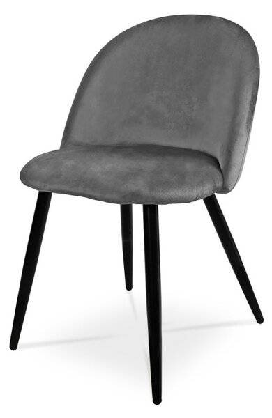 Stylowe krzesło tapicerowane SOLO - ciemny szary / noga czarna