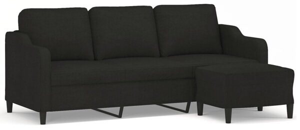 Sofa 3-osobowa z podnÃ³Å¼kiem, czarna, 180 cm, tkaninÄ