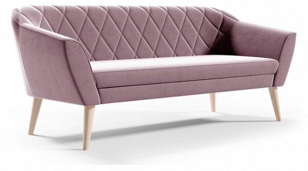 Sofa tapicerowana z pikowaniem VIVA 3 - róż / R62