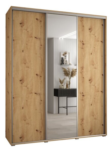 Szafa przesuwna wysoka Davos 3 200, gł. 60 cm artisan + artisan + srebrny