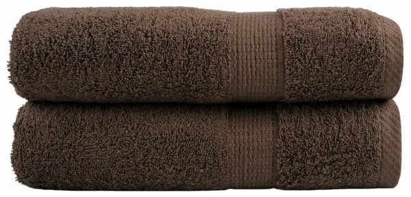 Ręczniki premium, solund, 2 szt., brązowe, 50x100 cm, 600 g/m²