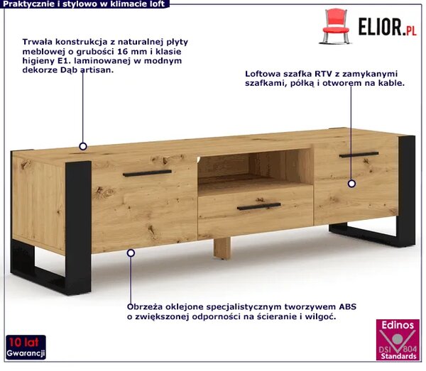 Szafka RTV dąb artisan - Imatra 3X