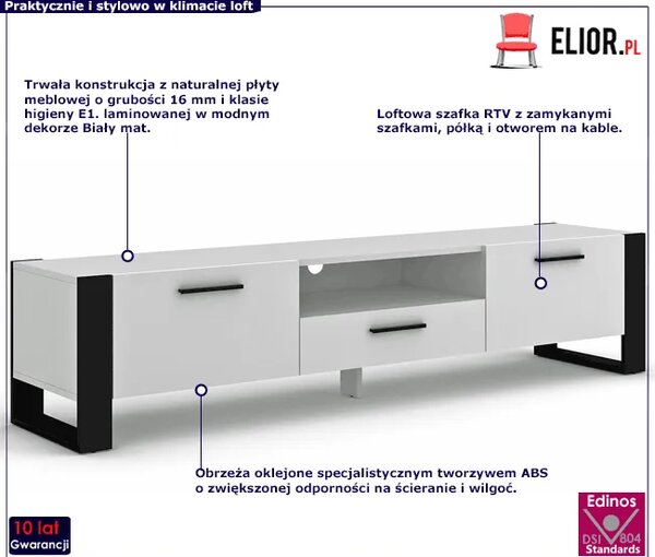 Szafka RTV biały mat 200 B6-A56