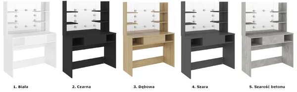 Dębowa toaletka do sypialni z żarówkami LED L3-L25