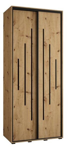 Szafa przesuwna wysoka Davos 12 100, gł. 60 cm artisan + artisan + czarny