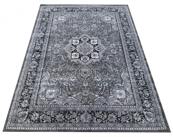 Szary prostokątny dywan we wzory - Harviso