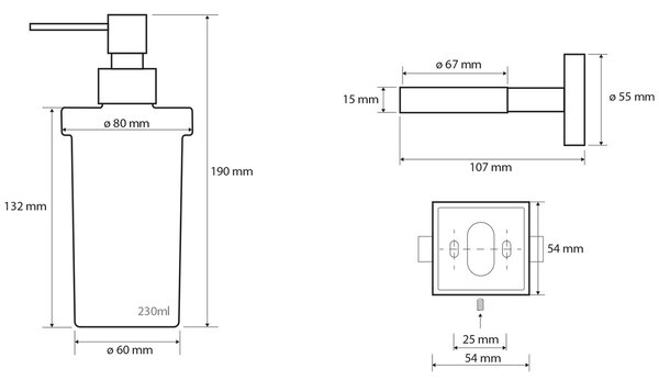 SAPHO XQ100 X-Square dozownik mydła 250 ml, chrom