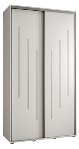 Szafa przesuwna wysoka Davos 8 140, gł. 60 cm biały + biały + srebrny