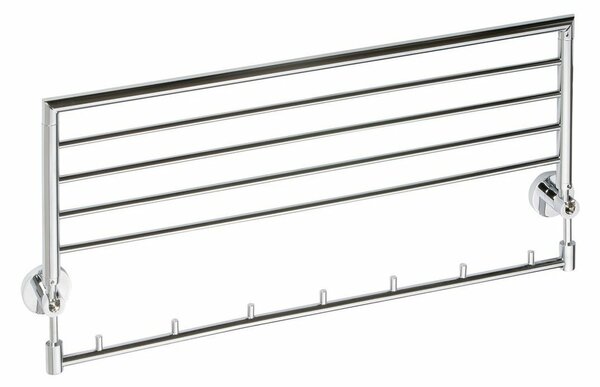 SAPHO XR422 X-Round półka na ręczniki z haczykami 65 cm, srebrny