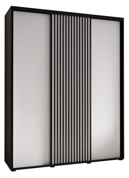 Szafa przesuwna wysoka Lanko 1 190, gł. 45 cm czarny + biały + czarny