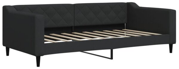 Sofa z funkcją spania, czarna, 90x190 cm, obita tkaniną
