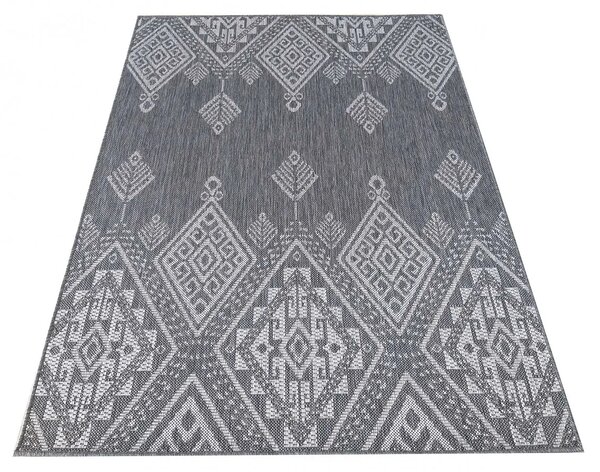Szary dywan sznurkowy w stylu boho G0-N54