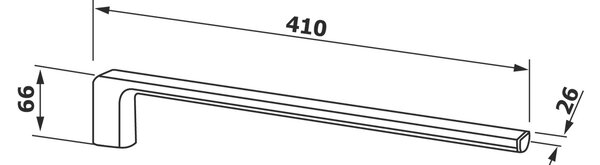 GEDY PI2202 Stały uchwyt na ręcznik Pirenei 41 cm, biały matowy