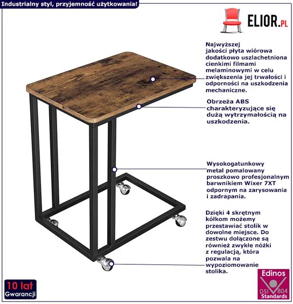 Industrialny Mobilny Stolik Pomocniczy, Biurko Na Kółkach E7-G32