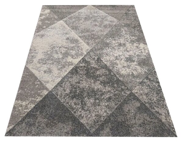 Szary geometryczny nowoczesny dywan B9-G38