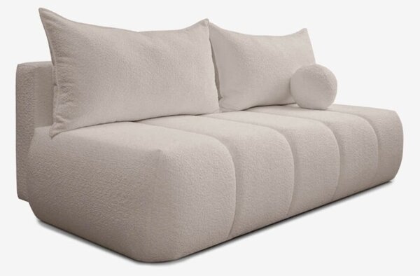 Sofa Rozkładana Kanapa z Funkcją Spania Dwuosobowa Do Salonu Beżowy SARIA