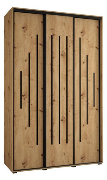 Szafa przesuwna wysoka Davos 12 160, gł. 60 cm artisan + artisan + czarny