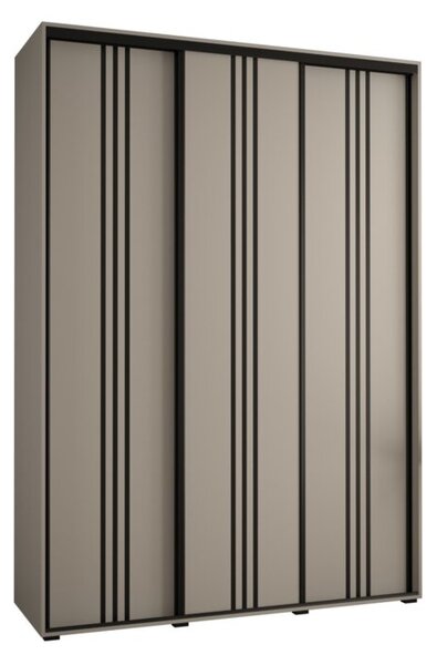 Szafa przesuwna wysoka Dakota 6 170, gł. 60 cm kaszmir + kaszmir + czarny