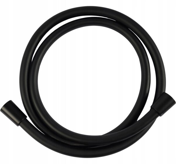 Wąż prysznicowy Sepio PVC czarny 150cm gumowy gładki obrotowy stal nierdzewna