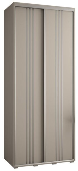 Szafa przesuwna wysoka Dakota 6 120, gł. 60 cm kaszmir + kaszmir + srebrny