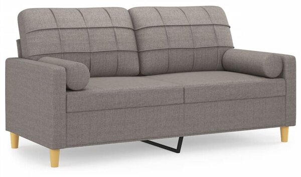 Sofa 2-osobowa z poduszkami, taupe, 140 cm, tkanina