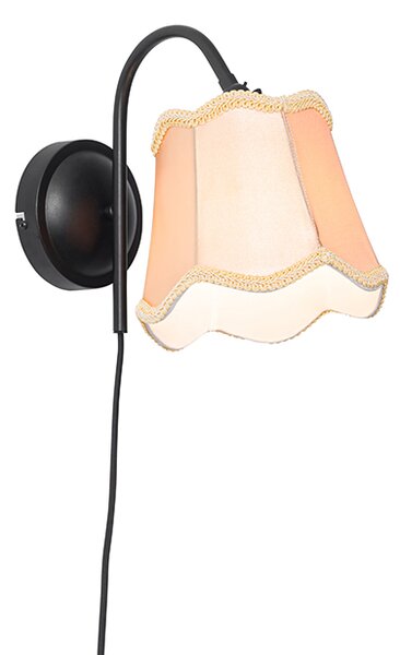 Klassieke wandlamp zwart met gele lampenkap - Nona Oswietlenie wewnetrzne