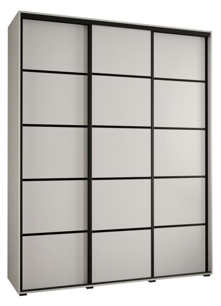 Szafa przesuwna wysoka Davos 4 190, gł. 45 cm biały + biały + czarny