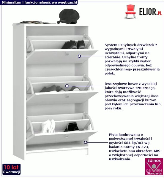 Biała szafka na buty D0-M50