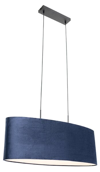 Moderne hanglamp zwart met kap blauw 2-lichts - Tambor Oswietlenie wewnetrzne