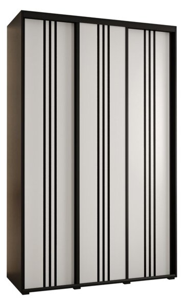 Szafa przesuwna wysoka Davos 6 160, gł. 60 cm czarny + biały + czarny