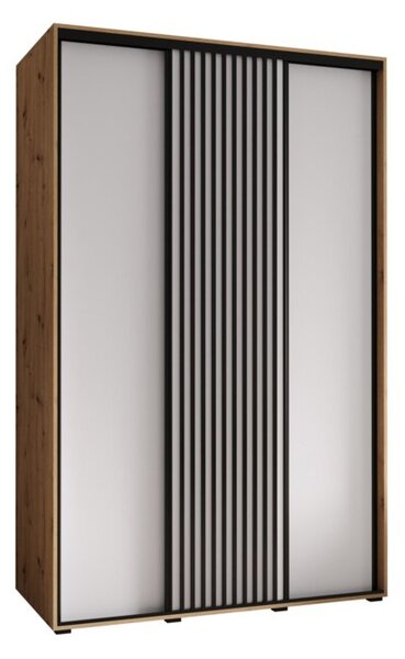 Szafa przesuwna wysoka Lanko 1 150, gł. 45 cm artisan + biały + czarny
